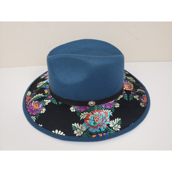 N.R. Hats 5 XXXXX Women’s Hat Size M Sombrero Mexico Cowgirl Floral Teal Fairy main image 4